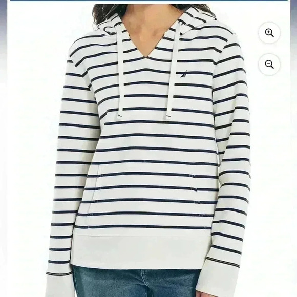 Nautica Tops - NAUTICA - Dark Navy Stripe/White Sweatshirt - Size S